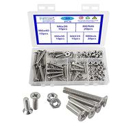 Rshuhx 80pcs M6 Boulons et écrous en Acier Inoxydable 304 Croix Vis à Métaux à Tête Fraisée Outils de Réparation de Fixations Kit D'assortiment pour Lit Bébé Têtes de Lit Chaises Meubles