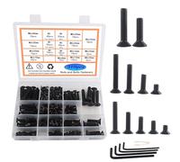 Rshuhx Boulon et Écrous M5 M6 M8 Vis à Tête Hexagonale Boulon et Écrous Plate Pans Creux 310pcs Kit de Combinaison avec 3 Clé