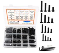 Rshuhx Boulon et Écrous Vis à Tête Hexagonale Boulon et Écrous M3 M4 M5 M6 Vis Tete Cylindrique Pans Creux Kit de Combinaison avec 4 Clé 500pcs