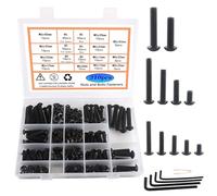 Rshuhx Boulon et Écrous Vis à Tête Hexagonale M5 M6 M8 Vis Tete Cylindrique Pans Creux Kit de Combinaison avec 3 Clé 310pcs