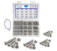 Rshuhx M3 M4 M5 M6 Boulons et écrous en Acier Inoxydable 304 Croix Vis à Métaux à Tête Fraisée Outils de Réparation de Fixations Kit D'assortiment pour Lit Bébé Têtes de Lit Chaises Meubles