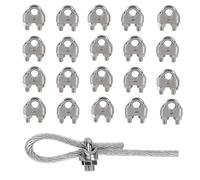 Rshuhx M3 Serre Câbles Etrier U Boulon Clip Câble 304 Acier inoxydable Selle de Pince de Métallique Serre Corde Convient pour Suspendre des Voiles d'ombrage Lampes Patio 20pcs
