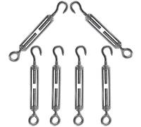 Rshuhx M4 Tendeur Cable Tendeur Crochet et œil Acier Inoxydable 304 Tendeur Réglable Tendeur de Fil Utilisé pour Tendre le Fil d'acier l'antenne Corde à Linge Chaîne 6 pièces