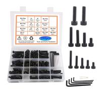 Rshuhx M5 M6 M8 Boulon et Écrous Vis à Tête Hexagonale Vis Tete Cylindrique Pans Creux Kit de Combinaison avec 3 Clé 295pcs