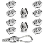 Rshuhx M5 Serre Cable Acier 304 Acier inoxydable Simplex Clips Pince de Métallique Serre Corde Convient pour Suspendre des Voiles d'ombrage Lampes Patio Corde à linge 10pcs