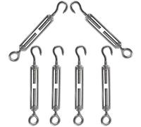 Rshuhx M5 Tendeur Cable Tendeur Crochet et œil Acier Inoxydable 304 Tendeur Réglable Tendeur de Fil Utilisé pour Tendre le Fil d'acier l'antenne Corde à Linge Chaîne 6PCS