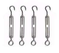 Rshuhx M6 Tendeur fil a Linge Inoxydable 304 4pcs Tendeur Réglable Tendeur de Fil Utilisé pour le Fil d'acier l'antenne Corde à Linge Chaîne Décoration de jardin Fixation de voile solaire