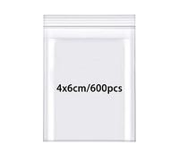 Rshuhx Sachet Plastique Transparent Refermables Petit Sac de Scellé Rangement Épaissir 160μm 600pcs 4cmx6cm Pochon Plastique pour Classification Petits Articles Bonbons Pièces Jouets Vitamines