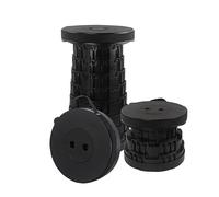 Rshuhx Tabouret Pliant Portable Tabourets pliants pour Adultes Camping Tabouret Pliable Siège léger Rétractable Robuste pour Excursion Pêche en Plein air Randonnée Charge maximale 460lb/210kg(Noir)