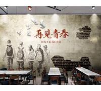 rskjdghshd Adieu jeunesse nostalgie rétro fond mur restaurant café fresque murale, 3D, 430x300cm