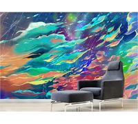 rskjdghshd Magnifique papier peint ciel étoilé peint à la main pour la décoration du salon, du café et du restaurant, 3D, 350x245cm