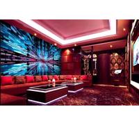 rskjdghshd Papier Peint 3D Espace Infini Cool Lumière Bleue Discothèque Thème Musique Bar Restaurant Occidental Fond Mural Après-midi Thé Café Papier Peint,3D,400x280cm