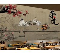 rskjdghshd Papier peint 3D représentant la culture de la cérémonie du thé, pour salon, bureau, café, restaurant, 200 x 140 cm