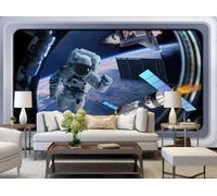 rskjdghshd Papier peint 3D représentant une station spatiale, magnifique ciel étoilé, décoration de salon, café-restaurant, 350 x 245 cm