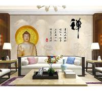 rskjdghshd Papier peint à motif de marbre pour salle d'étude, méditation de la main de Bouddha zen, peinture de décoration de salon, peinture murale de restaurant de café, 3D, 200x140cm