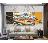 rskjdghshd Papier Peint Architecture Moderne Transfert De Chaleur Art Plaque Suspendue Motif Marbre TV Canapé Fond Mur Chambre Salon Salle D'étude Murale,3D,150x105cm