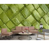 rskjdghshd Papier Peint Art De La Mode Moderne, Collage De Jade Géométrique Vert, Peinture À L'huile, Mur De Fond De Canapé TV, Chambre À Coucher, Salon, Étude Murale,3D,250x175cm