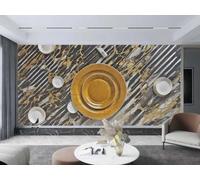rskjdghshd Papier Peint Art Marron Moderne, Plaque Suspendue, Motif Marbre Noir Et Gris, Mur De Fond De Canapé TV, Chambre À Coucher, Salon, Étude Murale,3D,430x300cm