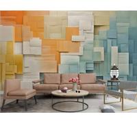 rskjdghshd Papier Peint Art Moderne En Trois Dimensions Orange Blanc Et Bleu Motif Géométrique Tridimensionnel TV Canapé Salon Fond Mur Restaurant Chambre Salle D'étude Murale,3D,300x210cm
