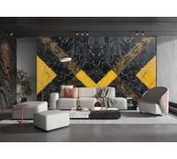 rskjdghshd Papier Peint Art Moderne Jaune En Forme De V Géométrique Marbre Ardoise TV Canapé Fond Mur Chambre Salon Salle D'étude Murale,3D,430x300cm