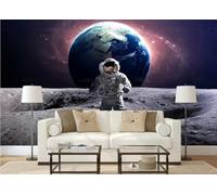 rskjdghshd Papier peint ciel nocturne atterrissage sur la lune belle terre salon décoration peinture café restaurant mural, 3D, 350x245cm