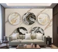 rskjdghshd Papier Peint Coucher De Soleil Or Noir Gris, Plaque Suspendue D'art Moderne, Peinture En Marbre, Arrière-plan De Canapé TV, Chambre À Coucher, Salon, Étude Murale,3D,350x245cm