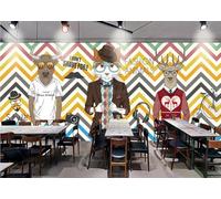 rskjdghshd Papier peint de personnages de dessins animés à la mode pour magasins de vêtements, cafés et restaurants, 3D, 250x175cm