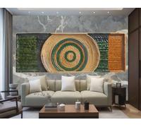 rskjdghshd Papier Peint Moderne Anneau Annuel Rotin Art Plaque Suspendue Marbre Texture Peinture TV Canapé Fond Mur Chambre Salon Étude Murale,3D,300x210cm