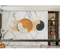 rskjdghshd Papier Peint Moderne Beige Rotin Art Plaque Suspendue Motif Marbre Peinture TV Canapé Fond Mur Chambre Salon Salle D'étude Murale,3D,150x105cm