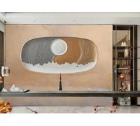 rskjdghshd Papier Peint Moderne En Argile Jaune Terreux, Plaque Suspendue, Texture De Marbre, Peinture Murale De Fond De Canapé TV, Chambre À Coucher, Salon, Salle D'étude,3D,250x175cm
