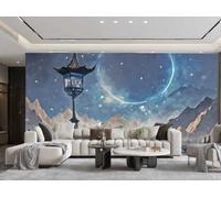 rskjdghshd Papier Peint Moderne Fantaisie Ciel Étoilé Art Pluie De Météores Scène De Nuit Peinture TV Canapé Salon Fond Mur Salle À Manger Chambre Salle D'étude Murale,3D,250x175cm