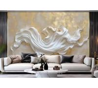 rskjdghshd Papier Peint Moderne Feuille D'or Mode Art Modélisation Roche Texture Peinture TV Canapé Fond Mur Chambre Salon Étude Murale,3D,300x210cm