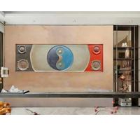 rskjdghshd Papier Peint Moderne Lumière Lac Bleu Tai Chi Argile Plaque Suspendue Marbre Texture Peinture TV Canapé Fond Mur Chambre Salon Étude Murale,3D,400x280cm