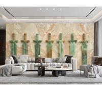 rskjdghshd Papier Peint Moderne Marron Clair Épée De Jade, Peinture De Marbre De Roche, Mur De Fond De Canapé TV, Chambre À Coucher, Salon, Étude Murale,3D,350x245cm