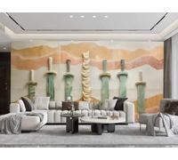 rskjdghshd Papier Peint Moderne Marron Topaze Épée Peinture Roche TV Canapé Fond Mur Chambre Salon Salle D'étude Murale,3D,350x245cm