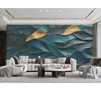 rskjdghshd Papier Peint Moderne Minimaliste En Trois Dimensions Mur De Roche Verte Motif Géométrique Peinture TV Canapé Salon Fond Mur Restaurant Chambre Salle D'étude Murale,3D,430x300cm