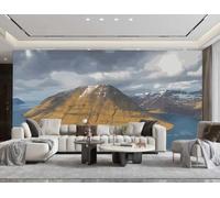 rskjdghshd Papier Peint Moderne Minimaliste Peint À La Main, Paysage D'art De L'île, Peinture À L'huile, Mur De Fond De Canapé TV, Chambre À Coucher, Salon, Étude Murale,3D,400x280cm