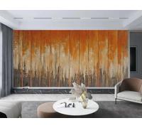 rskjdghshd Papier Peint Moderne Mode Orange Art Crépuscule Ville Silhouette Peinture À L'huile TV Canapé Fond Mur Chambre Salon Étude Murale,3D,300x210cm