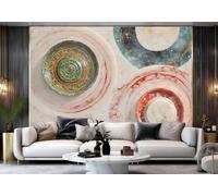 rskjdghshd Papier Peint Moderne Olive Rouge Vert Rétro Art Plaque Suspendue Motif Marbre Peinture TV Canapé Fond Mur Chambre Salon Étude Murale,3D,430x300cm