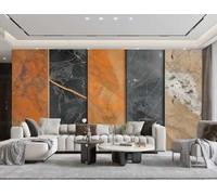 rskjdghshd Papier Peint Moderne Rayé Marron Et Noir, Peinture De Marbre De Roche, Mur De Fond De Canapé TV, Chambre À Coucher, Salon, Étude Murale,3D,430x300cm