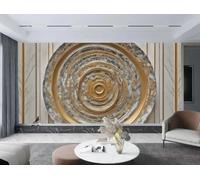 rskjdghshd Papier Peint Moderne Rétro Doré Jade Art Plaque Suspendue Gris Marron Motif Marbre TV Canapé Fond Mur Chambre Salon Salle D'étude Murale,3D,430x300cm