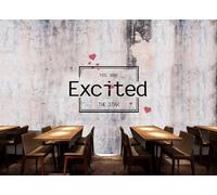 rskjdghshd Papier peint mural en ciment vintage avec lettres en forme de cœur pour bar, magasin de boissons, décoration de salon, café, restaurant, 3D, 200x140cm