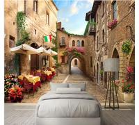 rskjdghshd Papier Peint Mural Personnalisé 3D,Paysage Urbain,Rue,Autocollant Mural,Café,Restaurant,Salon,Chambre À Coucher,Arrière-Plan-400Cmx280Cm