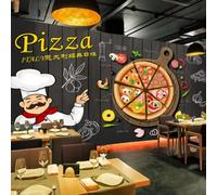 rskjdghshd Papier Peint Mural Personnalisé De Toutes Tailles,Planche De Bois,Papier Peint À Pizza,Restaurant,Café,Snack,Arrière-Plan,Peinture Murale 3D-300Cmx210Cm