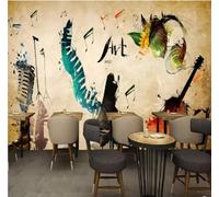 rskjdghshd Papier peint mural personnalisé Doodle Instruments de musique Photo Mur Salon TV Canapé Fond Peinture murale - 300 cm x 210 cm