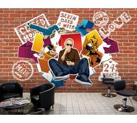 rskjdghshd Papier peint mural sur le thème de la musique hip-hop rock pour restaurant ou café, 3D, 300x210cm