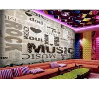 rskjdghshd Papier Peint Nostalgique Mur De Briques Peint À La Main Graffiti Musique Lettre Thème Bar Restaurant Occidental Fond Mural Après-midi Thé Café Papier Peint,3D,300x210cm