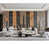 rskjdghshd Papier Peint Original Moderne Orange Rayé Épée Roche Marbre Peinture TV Canapé Fond Mur Chambre Salon Salle D'étude Murale,3D,150x105cm