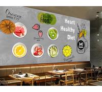 rskjdghshd Papier peint peint à la main pour le thé de l'après-midi, le bar, le magasin de boissons fraîches, le dessert, le café, le restaurant, fresque murale, 3D, 150x105cm