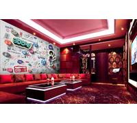 rskjdghshd Papier Peint Personnalisé Mur De Briques Blanches Graffiti Musique Symbole Thème Restaurant Occidental Fond Mural Après-midi Thé Café Papier Peint,3D,250x175cm